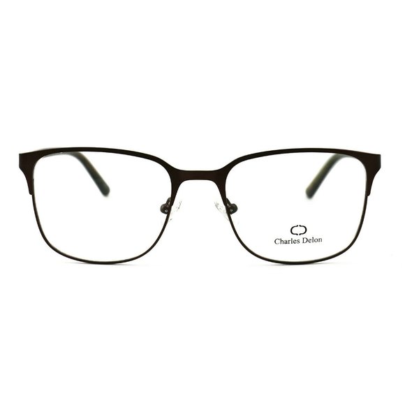 Charles Delon Square Men Matte Black Steel Frame - Picture 3 of 6